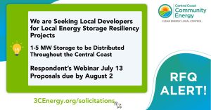 Central Coast Community Energy Requests Qualified Vendors For Local Energy Storage Resiliency Projects